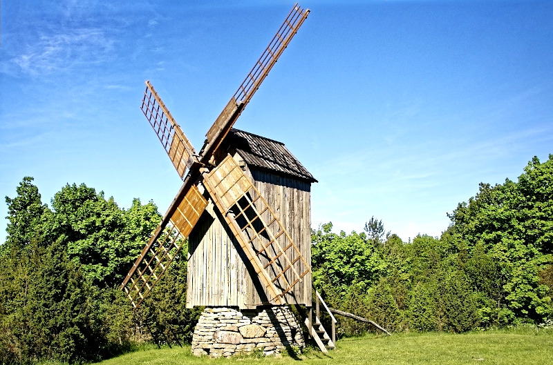 A windmill. Muhu Island getaway. Muhusi Hotel located in the picturesque village of Igaküla